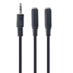 Audio spliter cable 0.1m 3.5mm 3pin plug to 3.5 mm stereo + mic sockets, Cablexpert CCA-415-0.1M