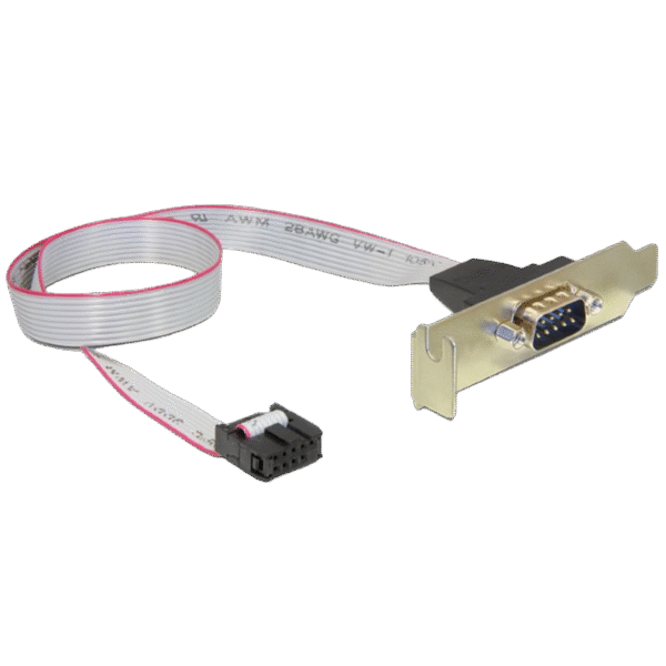 Receptacul pentru port serial DB9 pe suport Cablexpert CC-DB9ML-01, Auriu