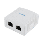 Priză pentru montare pe perete Cablexpert NCAC-2F5E-01, Alb