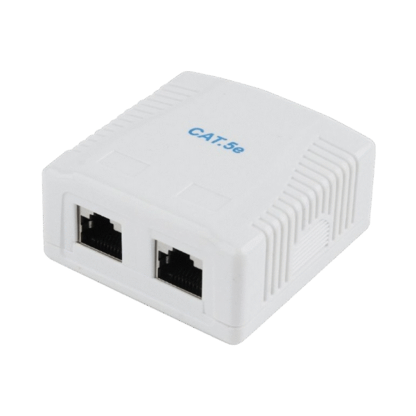 Priză pentru montare pe perete Cablexpert NCAC-2F5E-01, Alb