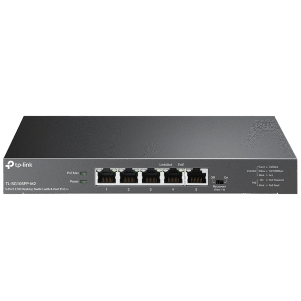 Comutator PoE TP-LINK TL-SG105PP-M2, 4x 802.3af/at/bt PoE++