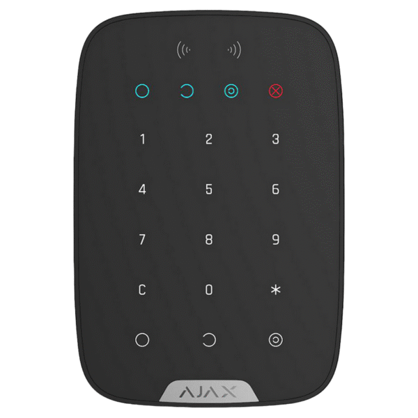 Tastatură tactilă fără fir Ajax KeyPad Plus, Negru