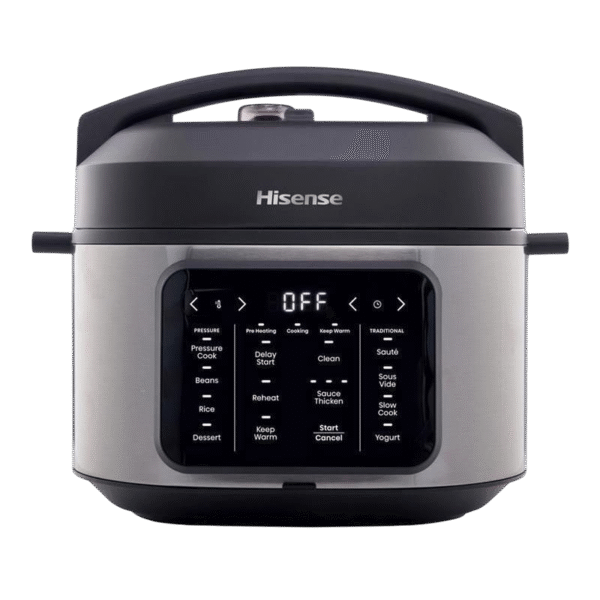 Aparat de gătit multifuncțional sub presiune Hisense HMC6SBK, Negru | Oțel inoxidabil