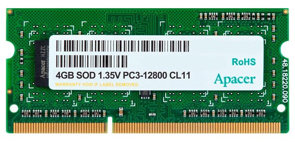 Memorie RAM Apacer AS04GFA60CATBGJ, DDR3 SDRAM, 1600 MHz, 4GB