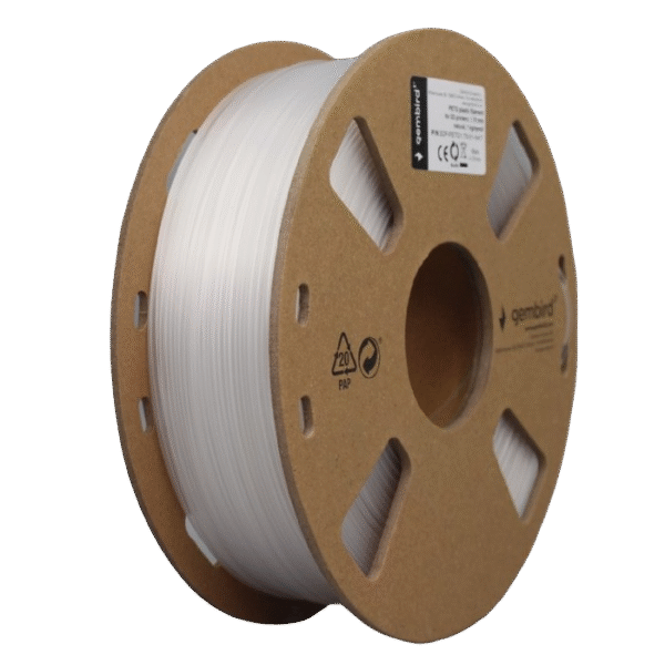 Filament pentru imprimantă 3D Gembird 3DP-PETG1.75-01-NAT, PETG, Transparent, 1.75 mm, 1 kg