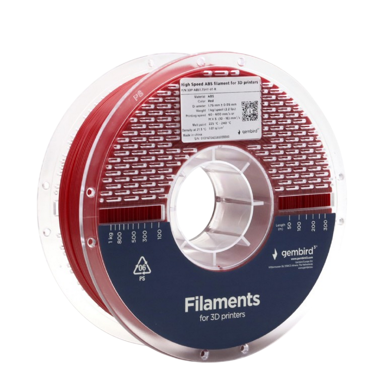 854bf6ab-ee48-443a-a59e-66fd390632b7 Filament pentru imprimantă 3D Gembird 3DP-ABS1.75HY-01-R, ABS, Roșu, 1.75 mm, 1kg - Image 1
