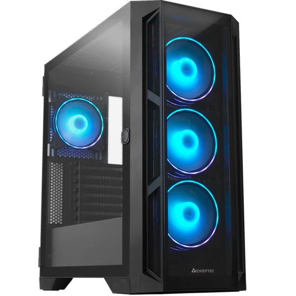 Carcasă PC Chieftec GA-01B-TG-OP, Midi-Tower, Fără PSU, Negru