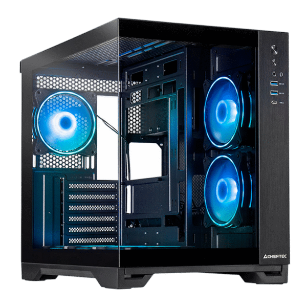 Carcasă PC Chieftec Visio, Midi-Tower, Fără PSU, Negru