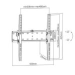 Suport înclinat pe perete Gembird WM-55T-02, Negru - Image 2
