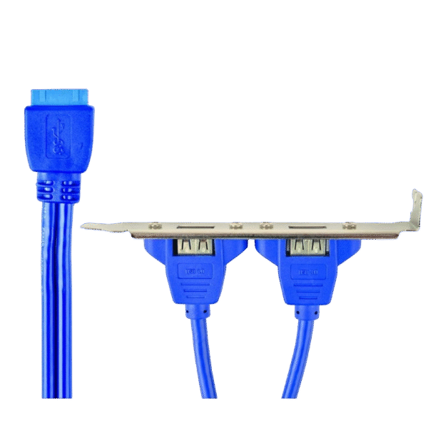 Cable, Dual USB 3.0 receptacle on bracket, CC-USB3-RECEPTACLE