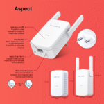 Wi-Fi + Powerline adapter MERCUSYS MP510 KIT, AV1000, 1000 Mbps, Alb - imagine 11