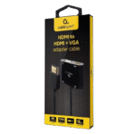 Adaptor Cablexpert A-HDMIM-HDMIFVGAF-01, HDMI (M) - HDMI (F) + VGA, 0.15 m, Negru - imagine 5