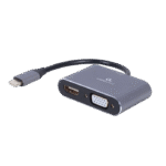 Adaptor Video Cablexpert A-USB3C-HDMIVGA-01, USB Type-C - VGA, HDMI, Gri