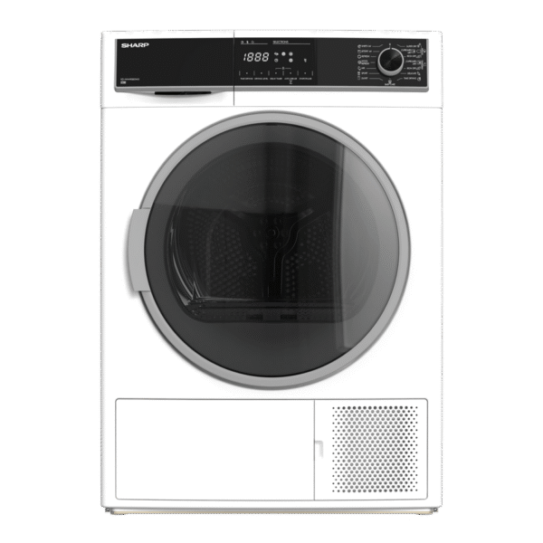 Uscător de rufe Sharp KDHHH9S8GW3EE, 9kg, Alb