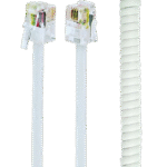 Cablu spiralat al receptorului telefonic Cablexpert TC4P4CS-2M, Alb - Image 9