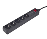 Surge Protector   5 Sockets,  1.5m,  Gembird SPG5-C-5, Black