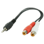 Audio Adaptor Cablexpert CCA-406, 3.5mm 3-pin (M) - 2x RCA (F), 0,2m, Negru - Image 6
