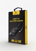 Cablu Video Cablexpert A-CM-HDMIF2-01, USB 3.1 Type-C (F) - 2 x HDMI (F), 0.15 m, Negru - imagine 6