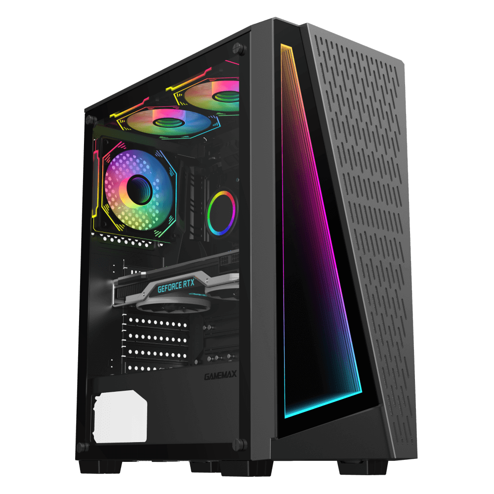 c2fa5b17-a21f-4a98-8a50-1d9cf1492a8e Carcasă PC Gamemax Prism, Midi-Tower, Fără PSU, Negru - Image 1