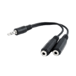 Audio spliter cable 0.1m 3.5mm 3pin plug to 3.5 mm stereo + mic sockets, Cablexpert CCA-415-0.1M - imagine 2