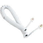 Cablu spiralat al receptorului telefonic Cablexpert TC4P4CS-2M, Alb