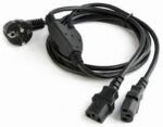 Power Cord PC-220V   2m Euro Plug, Y-cord 1.55m+Y neck 0.45m+0.45m, Cablexpert, PC-186-ML6 - Image 4