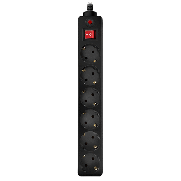 Prelungitor electric SVEN Optima, 6 Prize, 1,8m, Negru