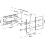 Suport de perete înclinat și pivotant Reflecta Plexo XL 80-8040T, Negru - Image 8