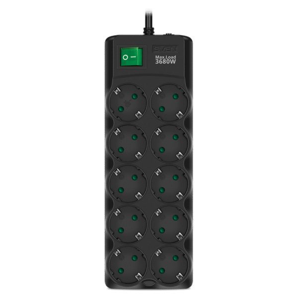 Prelungitor electric SVEN SF-10E-16, 10 Prize, 5m, Negru