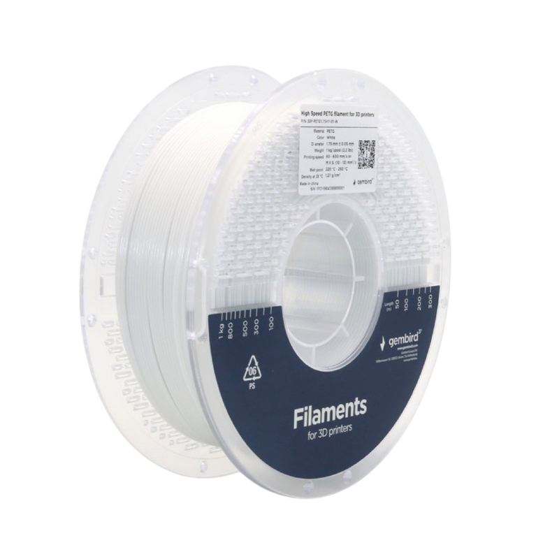 de5b3ed5-acdd-434c-b87b-dba7deee90a4 Filament pentru imprimantă 3D Gembird 3DP-PETG1.75HY-01-W, PETG, Alb, 1.75 mm, 1kg - Image 1