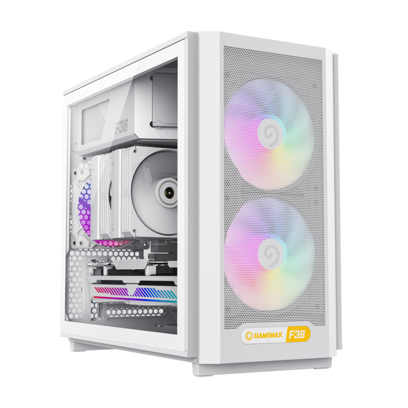 de8479ba-5c2d-4e68-b8ad-619a68ab66b0 Carcasă PC Gamemax F36 WH, Mini-Tower, Fără PSU, Alb - Image 1