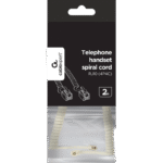 Cablu spiralat al receptorului telefonic Cablexpert TC4P4CS-2M, Alb - Image 2
