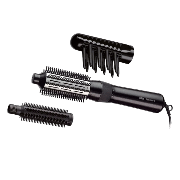 Uscător de păr-perie Braun Satin Hair 3 AS330, 400 W, Negru