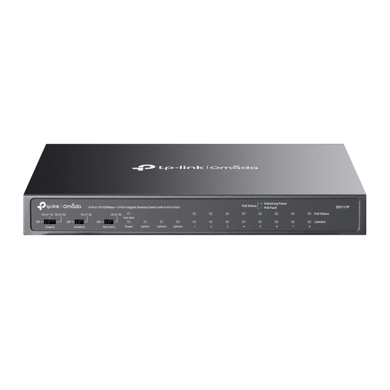 e51374d8-72c2-4637-9c6b-03ac340f16f7 Comutator PoE TP-LINK DS111P, 8x IEEE 802.3af/at PoE+ Ports - Image 1