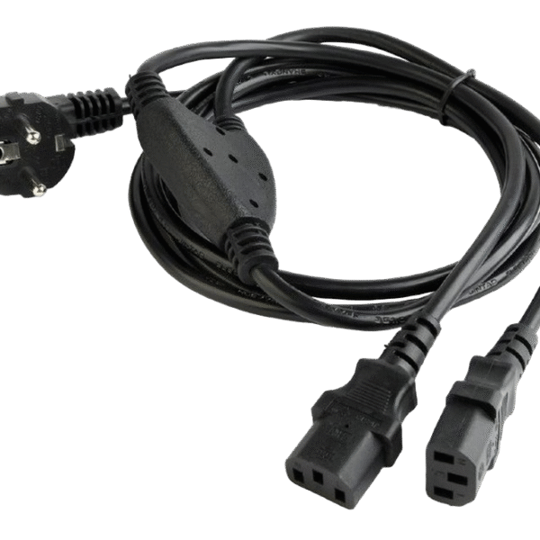 Power Cord PC-220V   2m Euro Plug, Y-cord 1.55m+Y neck 0.45m+0.45m, Cablexpert, PC-186-ML6