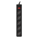 Prelungitor electric SVEN SF-05E, 5 Prize, 3m, Negru