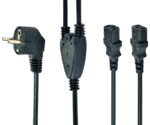 Power Cord PC-220V   2m Euro Plug, Y-cord 1.55m+Y neck 0.45m+0.45m, Cablexpert, PC-186-ML6 - Image 3