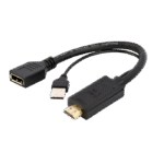 Adaptor Video Cablexpert A-HDMIM-DPF-01, HDMI (M) - DisplayPort, USB Type-A, 0,1m, Negru