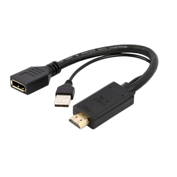 Adaptor Video Cablexpert A-HDMIM-DPF-01, HDMI (M) - DisplayPort, USB Type-A, 0,1m, Negru