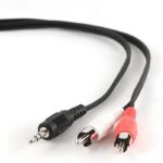 Cablu audio Cablexpert CCA-458-5M, 3.5mm 3-pin (M) - 2x RCA (M), 5m, Negru - imagine 5