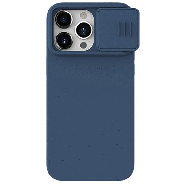 Husă Nillkin iPhone 15 Pro Max, CamShield Silky Silicone, Albastru Marin