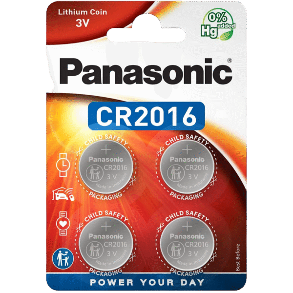 Baterii rotunde Panasonic CR-2016EL, CR2016, 220mAh, 4buc.