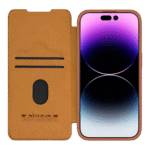 Husă tip carte Nillkin iPhone 15 Pro Max - Qin Pro, Maro