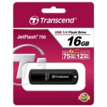 Memorie USB Transcend JetFlash 700, 16GB, Negru - Image 2