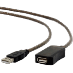 Cablu prelungitor Cablexpert UAE-01-10M, USB Type-A (F)/USB Type-A (F), 10m, Negru