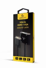 Adaptor Cablexpert A-VGA-HDMI-02, VGA D-Sub (M) - HDMI (F) + VGA, 0.15 m, Negru - Image 3