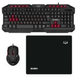 Set Tastatură + Mouse + Mouse Pad SVEN GS-9200, Cu fir, Negru/Rosu - imagine 7