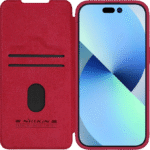 Husă tip carte Nillkin iPhone 15 - Qin Pro, Roșu