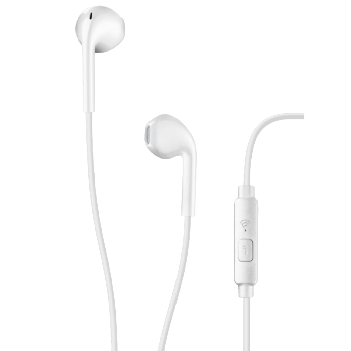27968f52-99d1-4e19-9247-d47e0a621652 Cellular Club conical earphone with mic.White - Image 1