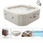 INTEX Надувной СПА джакузи “Chevron Deluxe Square Bubble” 173х71см, 795Л, 4-х местный